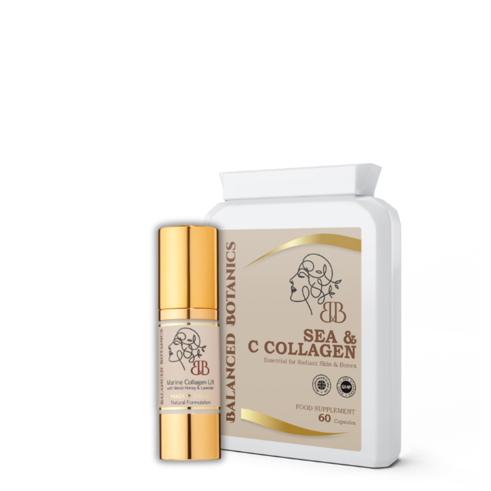 Sea & C Collagen product by Balanced Botanics on a white background