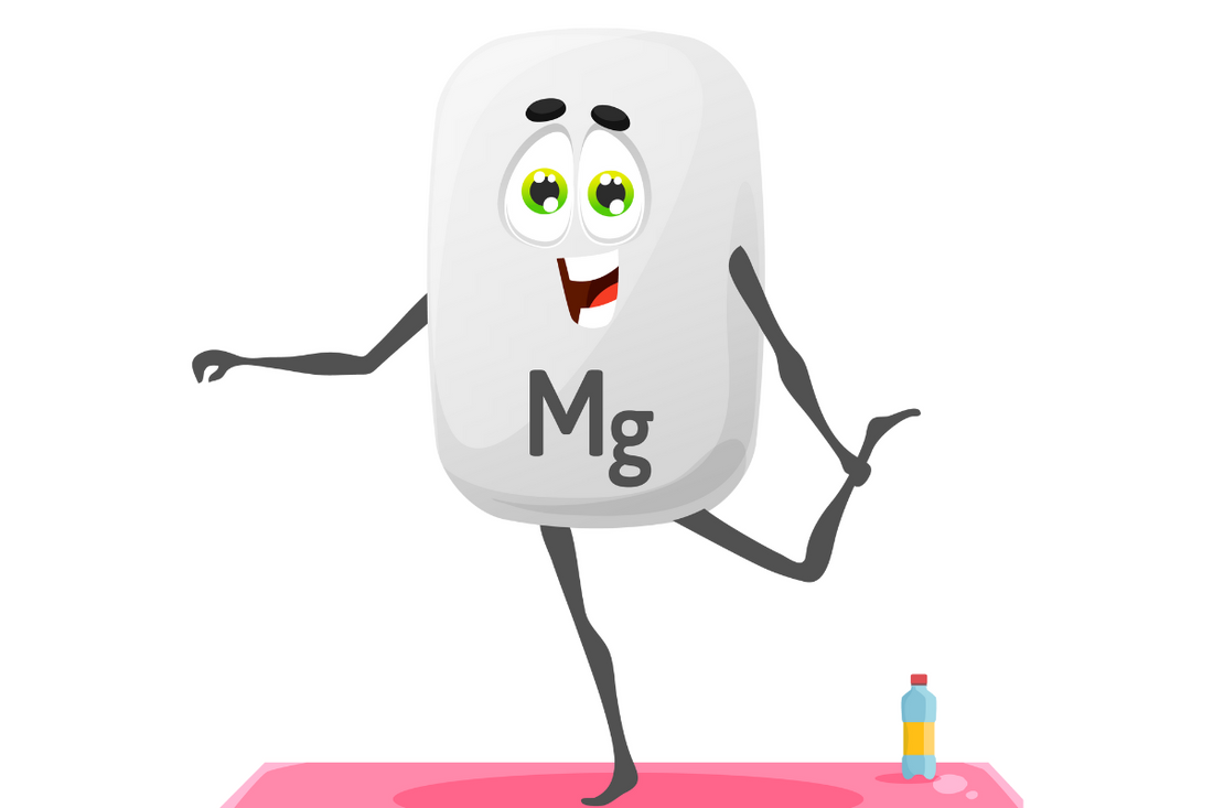 magnesium tablet cartoon woman