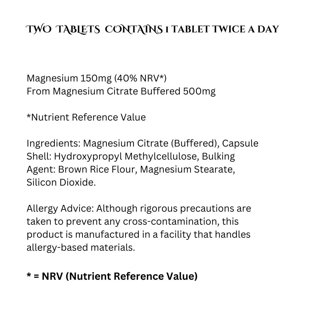 Magnesium Citrate 500mg 120 Capsules - 200ml Flat Postal